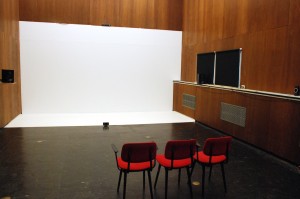 Screen with chairs