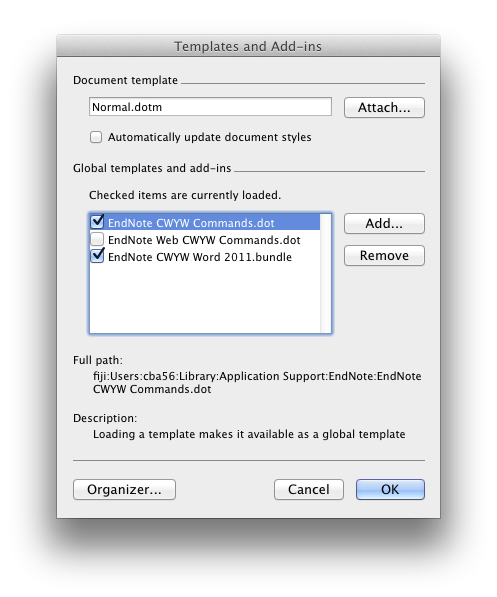 how to use endnote with word mac